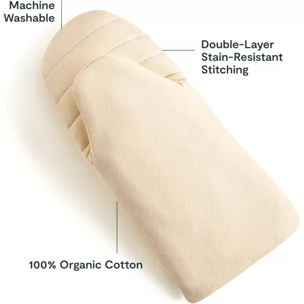 imageCaraway Linen Oven Mitts  100 Organic Cotton Oven Mitt  DoubleLayer ampamp StainResistant Stitching  Safe Handling of Hot Kitchenware  Set of 2  CreamCream