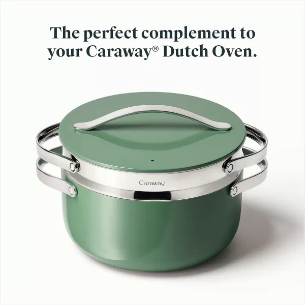 imageCaraway Steamer  Stainless Steel Steamer with Handles  Non Stick Non Toxic Coating  Steam Veggies Seafood and More  Compatible With Our Dutch Oven or Sauce Pan  SmallLarge