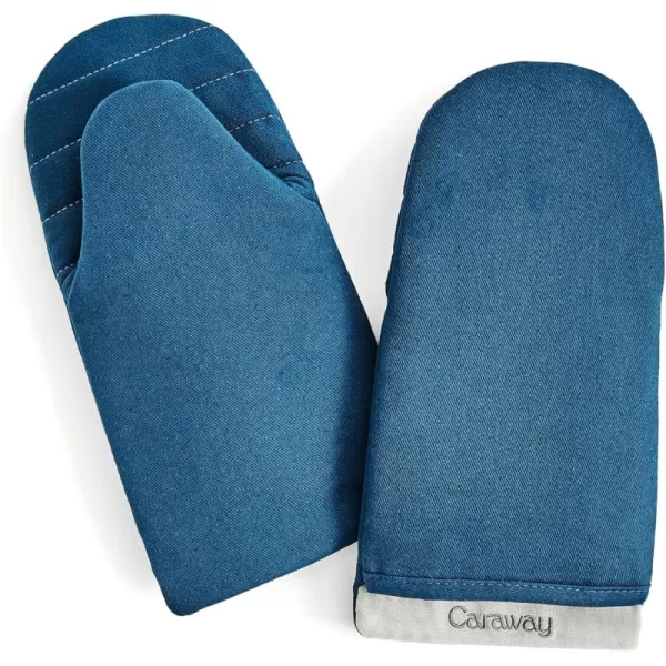 imageCaraway Linen Oven Mitts  100 Organic Cotton Oven Mitt  DoubleLayer ampamp StainResistant Stitching  Safe Handling of Hot Kitchenware  Set of 2  CreamNavy