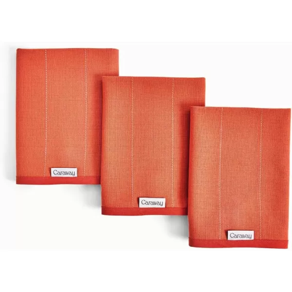 imageCaraway Linen Tea Towels  Reusable Dish Towels  Made from 100 Organic Cotton  Highly Absorbent ampamp LintFree  Perfect for Kitchen Cleanup or Table Setting  Extra Large Size  CreamPerracotta