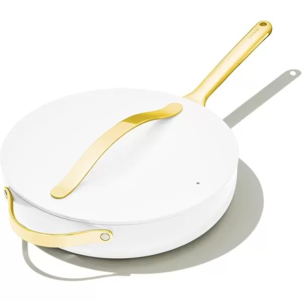 imageCaraway Nonstick Ceramic Saut Pan with Lid 45 qt 118quot  Non Toxic PTFE ampamp PFOA Free  Oven Safe ampamp Compatible with All Stovetops Gas Electric ampamp Induction  NavyWhite
