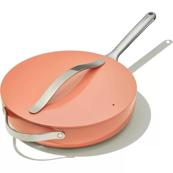 imageCaraway Nonstick Ceramic Saut Pan with Lid 45 qt 118quot  Non Toxic PTFE ampamp PFOA Free  Oven Safe ampamp Compatible with All Stovetops Gas Electric ampamp Induction  NavyPerracotta