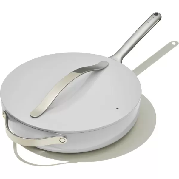 imageCaraway Nonstick Ceramic Saut Pan with Lid 45 qt 118quot  Non Toxic PTFE ampamp PFOA Free  Oven Safe ampamp Compatible with All Stovetops Gas Electric ampamp Induction  NavyGray