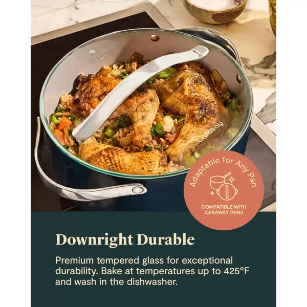 imageCaraway 105quot Glass Lid for Pots and Pans  Made With Tempered Glass  Sized to Fit Caraway CeramicCoated ampamp Stainless Steel Cookware