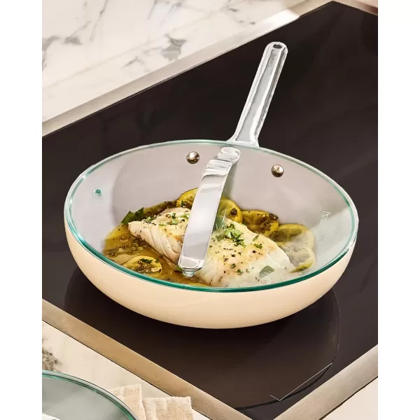 imageCaraway 105quot Glass Lid for Pots and Pans  Made With Tempered Glass  Sized to Fit Caraway CeramicCoated ampamp Stainless Steel Cookware