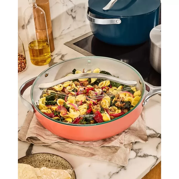imageCaraway 118quot Glass Lid for Pots and Pans  Made With Tempered Glass  Sized to Fit Caraway CeramicCoated ampamp Stainless Steel Cookware