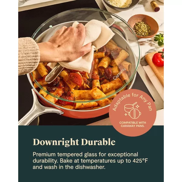 imageCaraway 118quot Glass Lid for Pots and Pans  Made With Tempered Glass  Sized to Fit Caraway CeramicCoated ampamp Stainless Steel Cookware