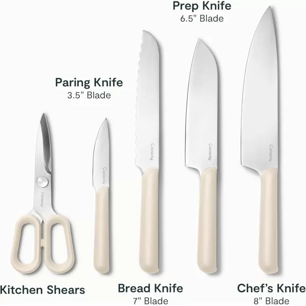imageCaraway 14Piece Kitchen Prep Set  Kitchen Knife Set ampamp Wooden Utensil Set  Made With Premium German Steel Blades ampamp FSCCertified Birch Wood  NonToxic Materials  Includes Organizer  PerracottaCream