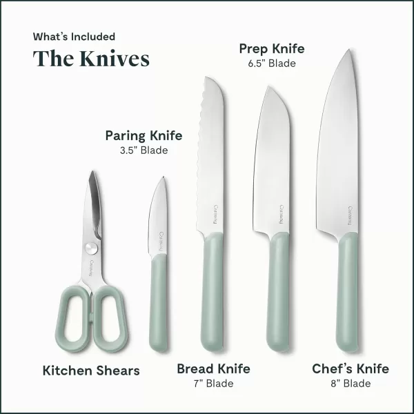 imageCaraway 14Piece Kitchen Prep Set  Kitchen Knife Set ampamp Wooden Utensil Set  Made With Premium German Steel Blades ampamp FSCCertified Birch Wood  NonToxic Materials  Includes Organizer  PerracottaMist