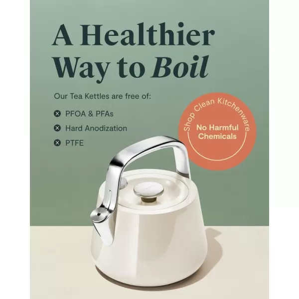 imageCaraway 2 Quart Whistling Tea Kettle  Durable Stainless Steel Tea Pot  Fast Boiling Stovetop Agnostic  NonToxic PTFE ampamp PFOA Free  Includes Pot Holder  NavyNavy