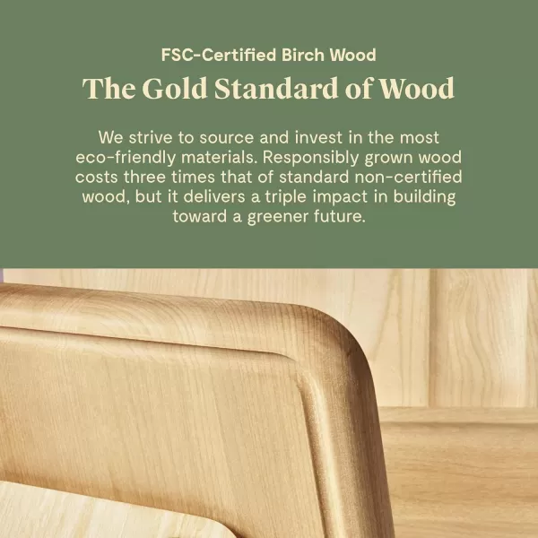 imageCaraway 4Piece Double Sided Wood Cutting Board Set  Made From FSCCertified Birch Wood  Mineral Oil ampamp Wax Finish  3 Sizes  Small Medium ampamp Large  Storage Organizers IncludedCutting Board Set