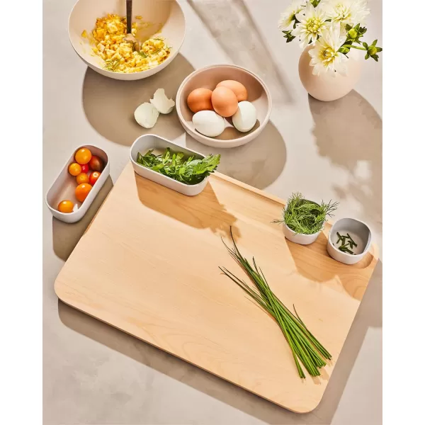 imageCaraway 4Piece Double Sided Wood Cutting Board Set  Made From FSCCertified Birch Wood  Mineral Oil ampamp Wax Finish  3 Sizes  Small Medium ampamp Large  Storage Organizers Included17L x 12W