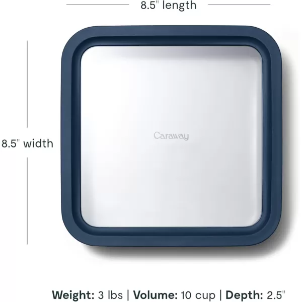 imageCaraway Glass Food Storage 10 Cup Glass Container  Ceramic Coated Food Container  Easy to Store Non Toxic Non Stick Lunch Box Container with Glass Lids Dishwasher Oven ampamp Microwave Safe  MistNavy
