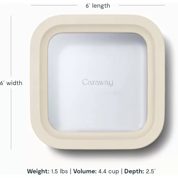 imageCaraway Glass Food Storage 10 Cup Glass Container  Ceramic Coated Food Container  Easy to Store Non Toxic Non Stick Lunch Box Container with Glass Lids Dishwasher Oven ampamp Microwave Safe  MistCream