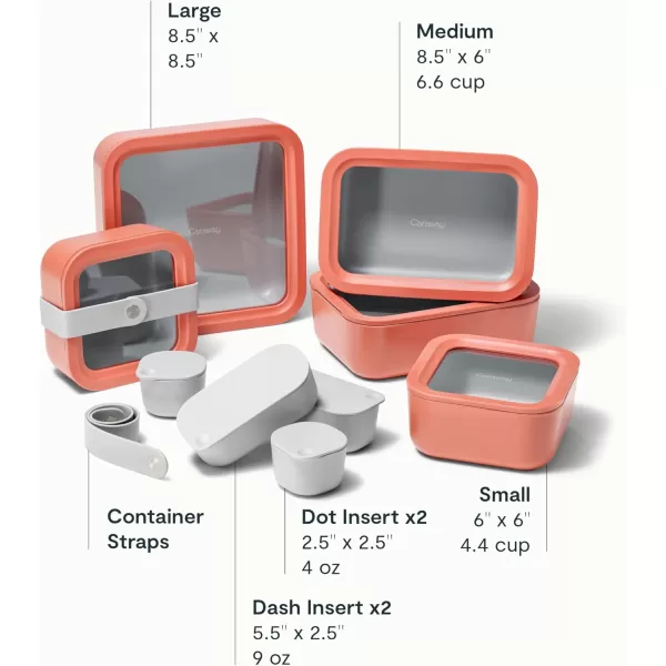 imageCaraway Glass Food Storage 10 Cup Glass Container  Ceramic Coated Food Container  Easy to Store Non Toxic Non Stick Lunch Box Container with Glass Lids Dishwasher Oven ampamp Microwave Safe  MistPerracotta