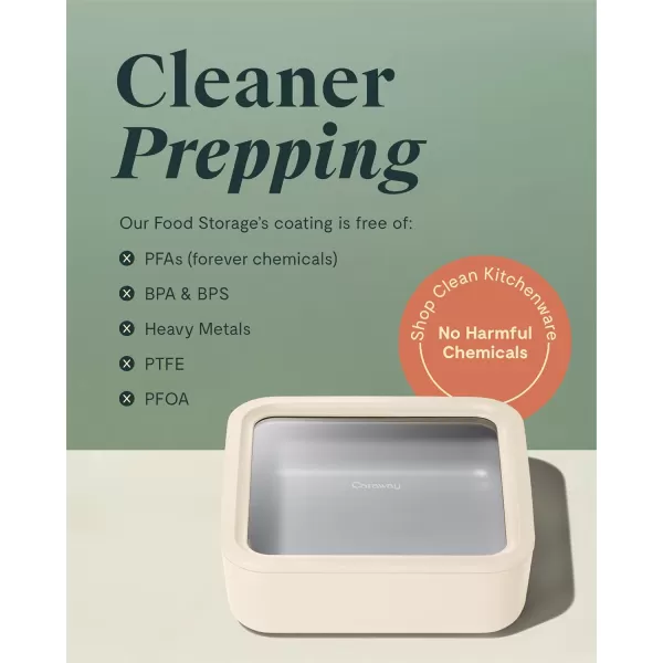 imageCaraway Glass Food Storage 10 Cup Glass Container  Ceramic Coated Food Container  Easy to Store Non Toxic Non Stick Lunch Box Container with Glass Lids Dishwasher Oven ampamp Microwave Safe  MistSage