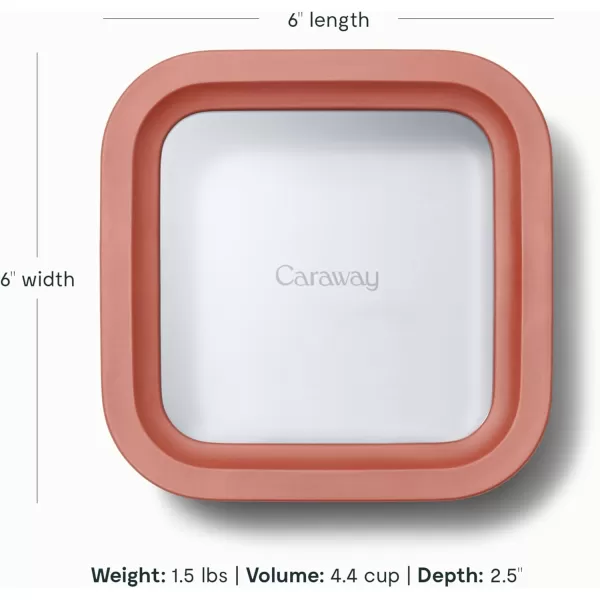 imageCaraway Glass Food Storage 10 Cup Glass Container  Ceramic Coated Food Container  Easy to Store Non Toxic Non Stick Lunch Box Container with Glass Lids Dishwasher Oven ampamp Microwave Safe  MistPerracotta