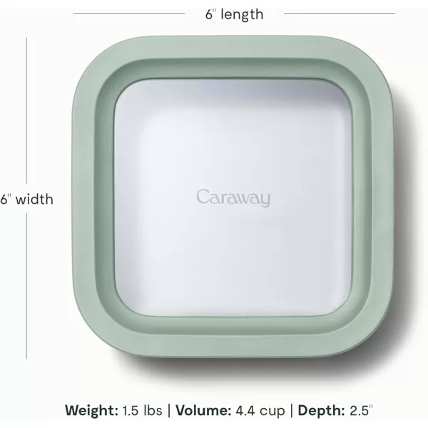 imageCaraway Glass Food Storage 10 Cup Glass Container  Ceramic Coated Food Container  Easy to Store Non Toxic Non Stick Lunch Box Container with Glass Lids Dishwasher Oven ampamp Microwave Safe  MistMist