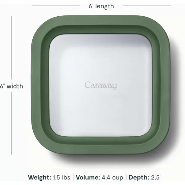imageCaraway Glass Food Storage 10 Cup Glass Container  Ceramic Coated Food Container  Easy to Store Non Toxic Non Stick Lunch Box Container with Glass Lids Dishwasher Oven ampamp Microwave Safe  MistSage