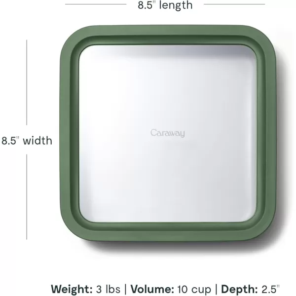 imageCaraway Glass Food Storage 10 Cup Glass Container  Ceramic Coated Food Container  Easy to Store Non Toxic Non Stick Lunch Box Container with Glass Lids Dishwasher Oven ampamp Microwave Safe  MistSage