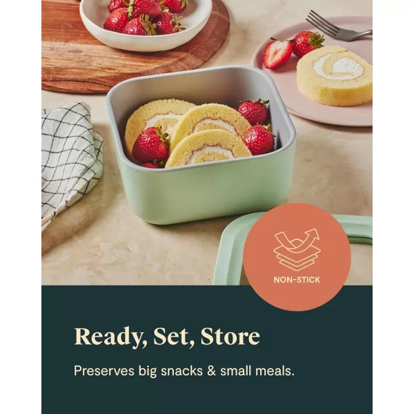 imageCaraway Glass Food Storage 10 Cup Glass Container  Ceramic Coated Food Container  Easy to Store Non Toxic Non Stick Lunch Box Container with Glass Lids Dishwasher Oven ampamp Microwave Safe  MistSage