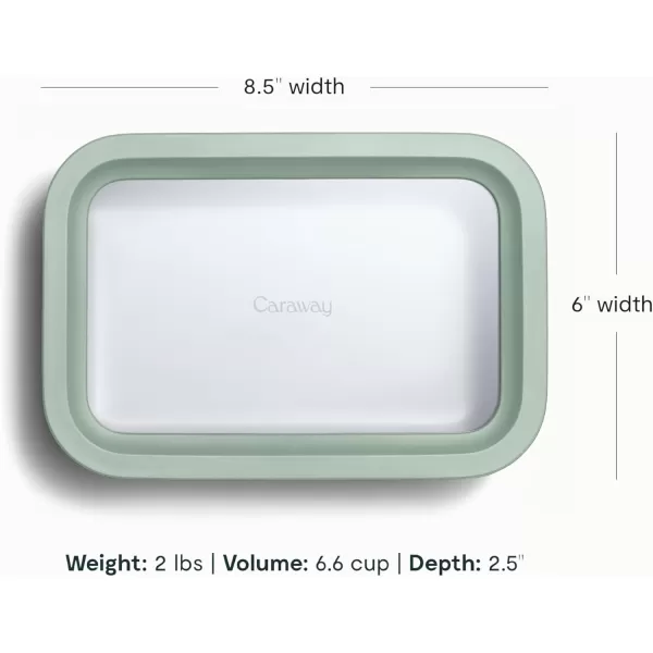 imageCaraway Glass Food Storage 10 Cup Glass Container  Ceramic Coated Food Container  Easy to Store Non Toxic Non Stick Lunch Box Container with Glass Lids Dishwasher Oven ampamp Microwave Safe  MistMist