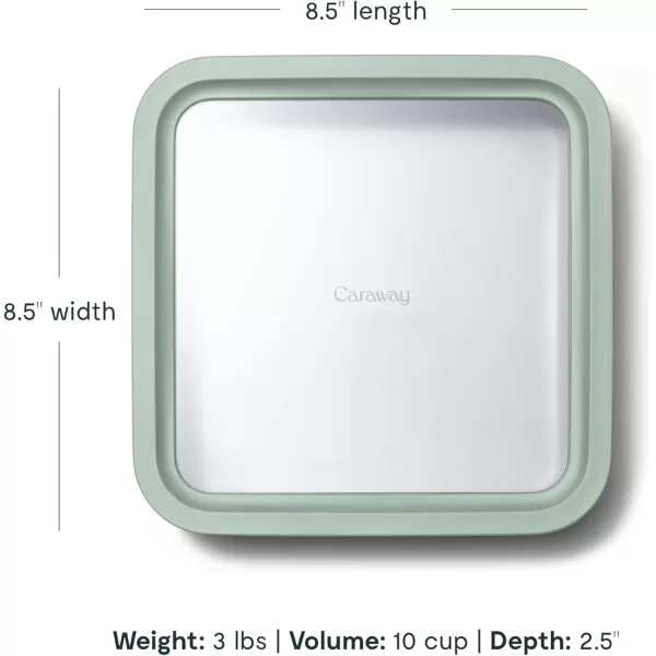 imageCaraway Glass Food Storage 10 Cup Glass Container  Ceramic Coated Food Container  Easy to Store Non Toxic Non Stick Lunch Box Container with Glass Lids Dishwasher Oven ampamp Microwave Safe  MistMist