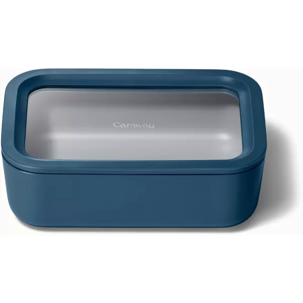 imageCaraway Glass Food Storage 10 Cup Glass Container  Ceramic Coated Food Container  Easy to Store Non Toxic Non Stick Lunch Box Container with Glass Lids Dishwasher Oven ampamp Microwave Safe  MistNavy