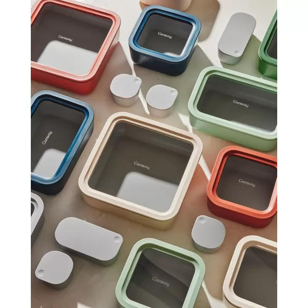 imageCaraway Glass Food Storage 10 Cup Glass Container  Ceramic Coated Food Container  Easy to Store Non Toxic Non Stick Lunch Box Container with Glass Lids Dishwasher Oven ampamp Microwave Safe  MistSage