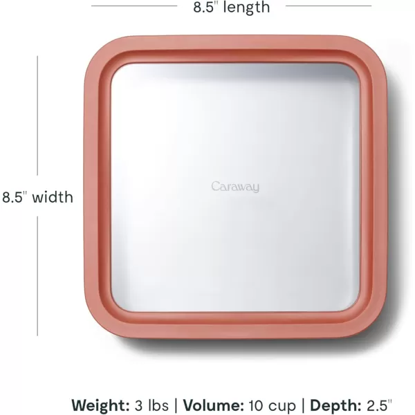 imageCaraway Glass Food Storage 10 Cup Glass Container  Ceramic Coated Food Container  Easy to Store Non Toxic Non Stick Lunch Box Container with Glass Lids Dishwasher Oven ampamp Microwave Safe  MistPerracotta