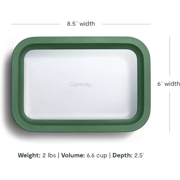 imageCaraway Glass Food Storage 10 Cup Glass Container  Ceramic Coated Food Container  Easy to Store Non Toxic Non Stick Lunch Box Container with Glass Lids Dishwasher Oven ampamp Microwave Safe  MistSage