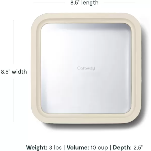 imageCaraway Glass Food Storage 10 Cup Glass Container  Ceramic Coated Food Container  Easy to Store Non Toxic Non Stick Lunch Box Container with Glass Lids Dishwasher Oven ampamp Microwave Safe  MistCream