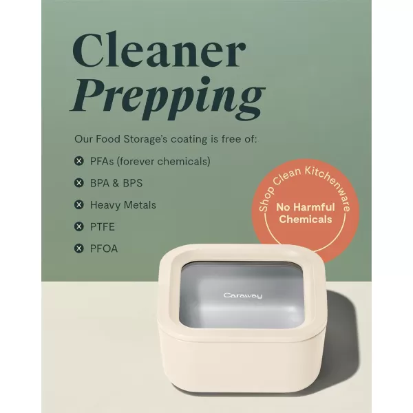 imageCaraway Glass Food Storage 10 Cup Glass Container  Ceramic Coated Food Container  Easy to Store Non Toxic Non Stick Lunch Box Container with Glass Lids Dishwasher Oven ampamp Microwave Safe  MistGray