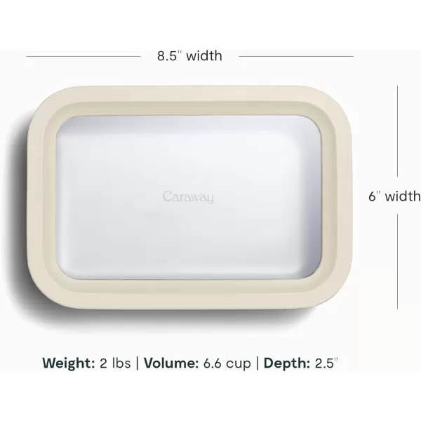 imageCaraway Glass Food Storage 10 Cup Glass Container  Ceramic Coated Food Container  Easy to Store Non Toxic Non Stick Lunch Box Container with Glass Lids Dishwasher Oven ampamp Microwave Safe  MistCream