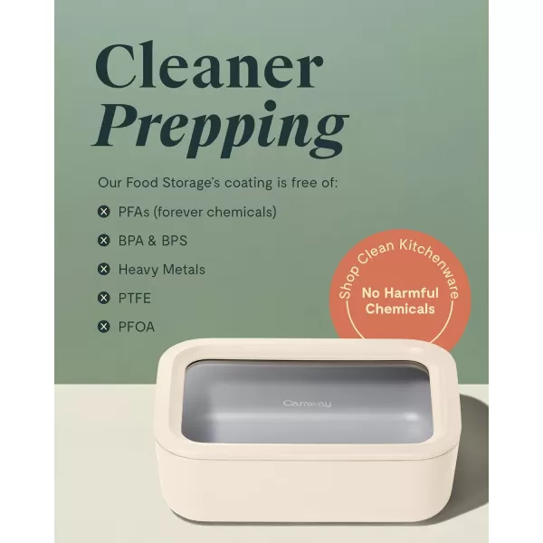 imageCaraway Glass Food Storage 10 Cup Glass Container  Ceramic Coated Food Container  Easy to Store Non Toxic Non Stick Lunch Box Container with Glass Lids Dishwasher Oven ampamp Microwave Safe  MistSage