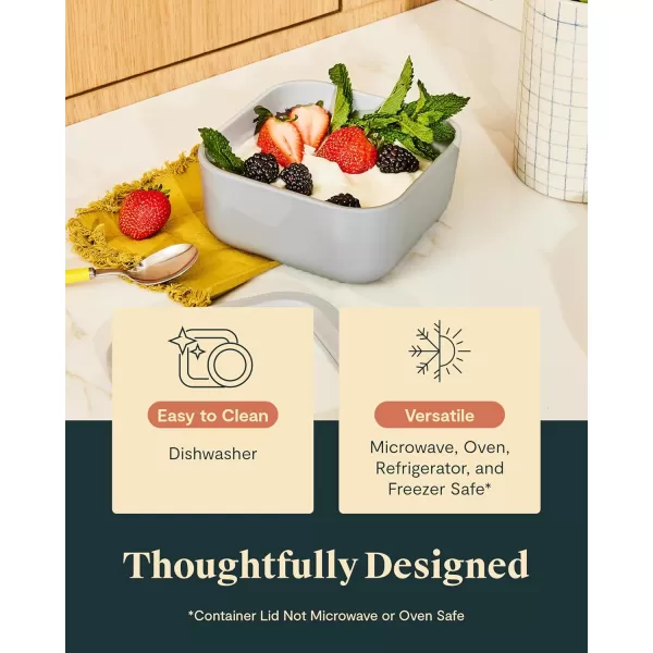 imageCaraway Glass Food Storage 10 Cup Glass Container  Ceramic Coated Food Container  Easy to Store Non Toxic Non Stick Lunch Box Container with Glass Lids Dishwasher Oven ampamp Microwave Safe  MistSage