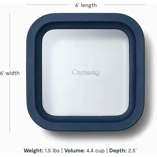imageCaraway Glass Food Storage 10 Cup Glass Container  Ceramic Coated Food Container  Easy to Store Non Toxic Non Stick Lunch Box Container with Glass Lids Dishwasher Oven ampamp Microwave Safe  MistNavy