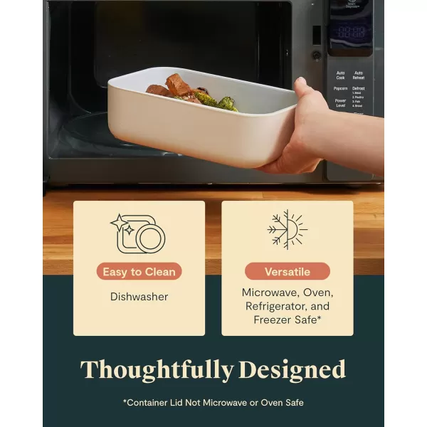imageCaraway Glass Food Storage 10 Cup Glass Container  Ceramic Coated Food Container  Easy to Store Non Toxic Non Stick Lunch Box Container with Glass Lids Dishwasher Oven ampamp Microwave Safe  MistSage