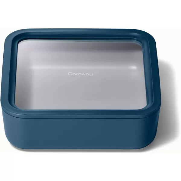 imageCaraway Glass Food Storage 10 Cup Glass Container  Ceramic Coated Food Container  Easy to Store Non Toxic Non Stick Lunch Box Container with Glass Lids Dishwasher Oven ampamp Microwave Safe  MistNavy