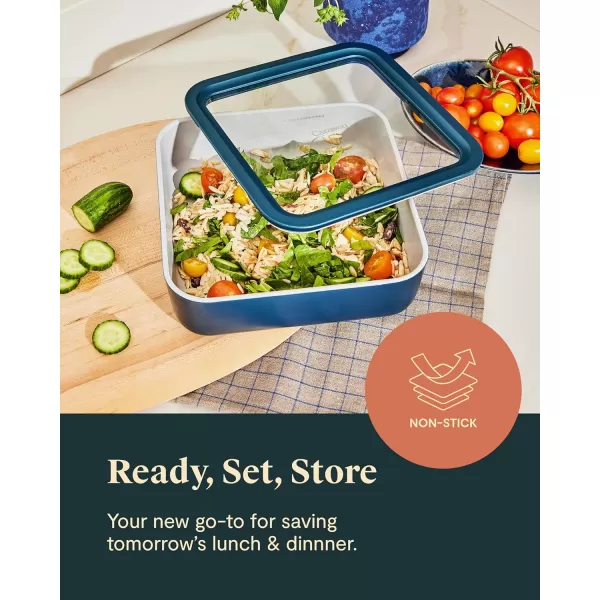 imageCaraway Glass Food Storage 10 Cup Glass Container  Ceramic Coated Food Container  Easy to Store Non Toxic Non Stick Lunch Box Container with Glass Lids Dishwasher Oven ampamp Microwave Safe  MistSage