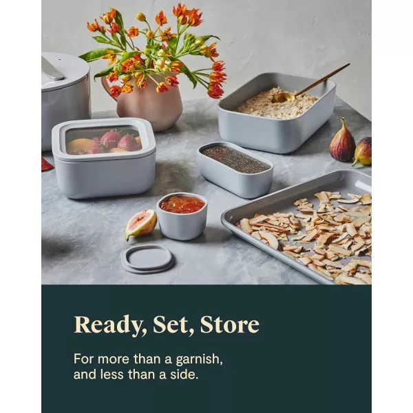 imageCaraway Glass Food Storage 10 Cup Glass Container  Ceramic Coated Food Container  Easy to Store Non Toxic Non Stick Lunch Box Container with Glass Lids Dishwasher Oven ampamp Microwave Safe  MistGray