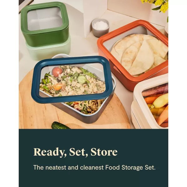 imageCaraway Glass Food Storage 10 Cup Glass Container  Ceramic Coated Food Container  Easy to Store Non Toxic Non Stick Lunch Box Container with Glass Lids Dishwasher Oven ampamp Microwave Safe  MistSage