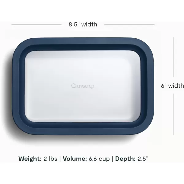 imageCaraway Glass Food Storage 10 Cup Glass Container  Ceramic Coated Food Container  Easy to Store Non Toxic Non Stick Lunch Box Container with Glass Lids Dishwasher Oven ampamp Microwave Safe  MistNavy