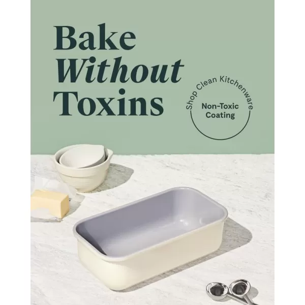 imageCaraway NonStick Ceramic 1 lb Loaf Pan  Naturally Slick Ceramic Coating  NonToxic PTFE ampamp PFOA Free  Perfect for Pound Cakes Breads ampamp More  SagePerracotta