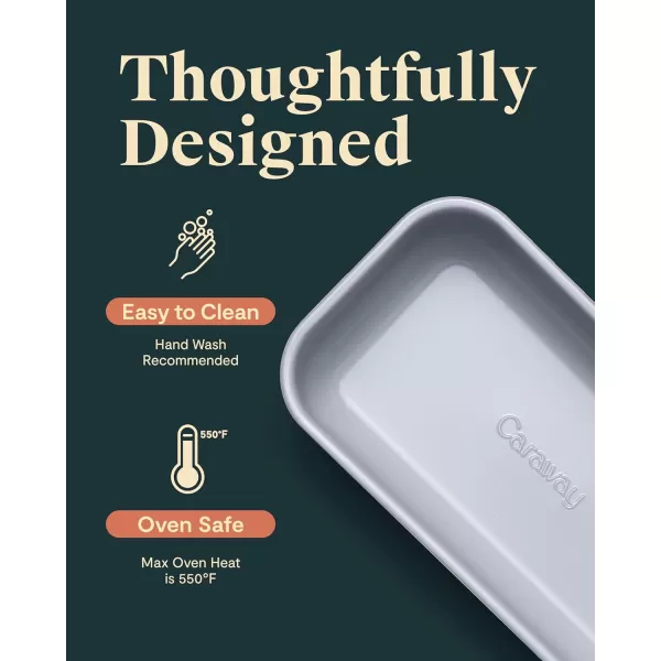 imageCaraway NonStick Ceramic 1 lb Loaf Pan  Naturally Slick Ceramic Coating  NonToxic PTFE ampamp PFOA Free  Perfect for Pound Cakes Breads ampamp More  SagePerracotta