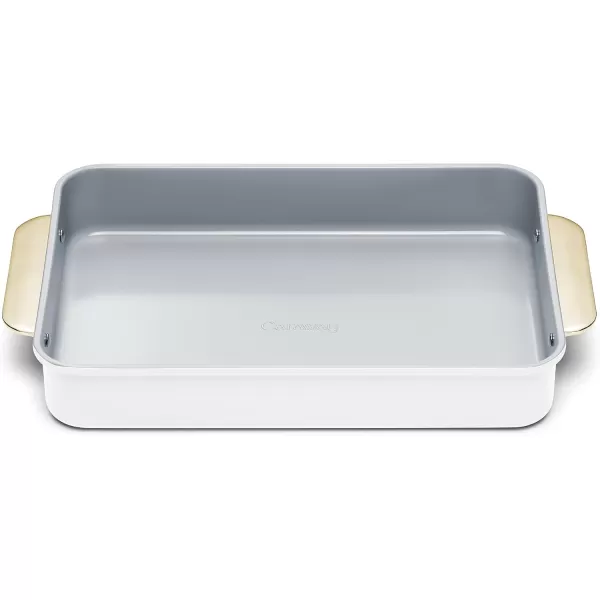 imageCaraway NonStick Ceramic 9x13 Rectangle Pan  Naturally Slick Ceramic Coating  NonToxic PTFE ampamp PFOA Free  Perfect for Brownies Lasagnas and More  WhiteWhite