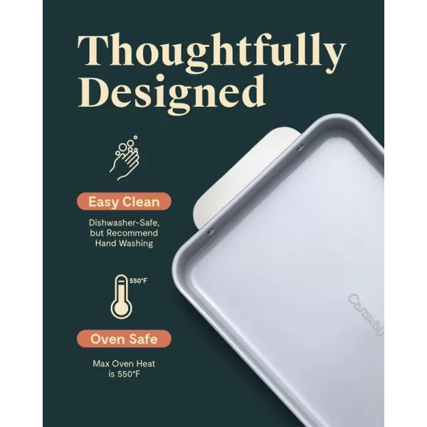 imageCaraway NonStick Ceramic 9x13 Rectangle Pan  Naturally Slick Ceramic Coating  NonToxic PTFE ampamp PFOA Free  Perfect for Brownies Lasagnas and More  WhiteGray