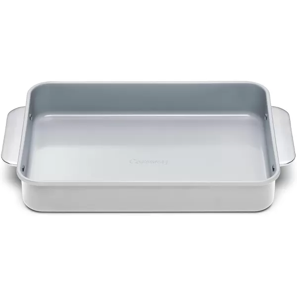 imageCaraway NonStick Ceramic 9x13 Rectangle Pan  Naturally Slick Ceramic Coating  NonToxic PTFE ampamp PFOA Free  Perfect for Brownies Lasagnas and More  WhiteGray