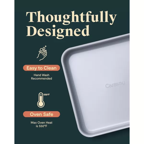 imageCaraway NonStick Ceramic 9x13 Rectangle Pan  Naturally Slick Ceramic Coating  NonToxic PTFE ampamp PFOA Free  Perfect for Brownies Lasagnas and More  WhiteGray