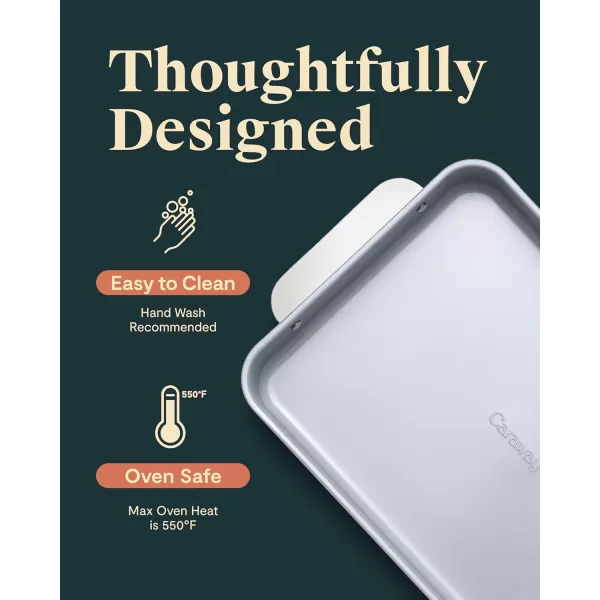 imageCaraway NonStick Ceramic 9x13 Rectangle Pan  Naturally Slick Ceramic Coating  NonToxic PTFE ampamp PFOA Free  Perfect for Brownies Lasagnas and More  WhiteWhite